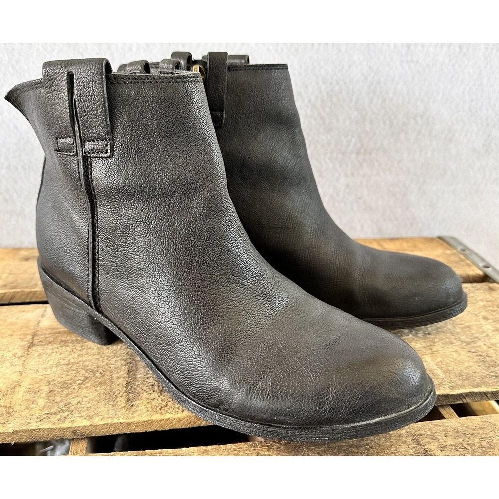 Sam Edelman James Leather Ankle Boots Women 7 Black Excellent